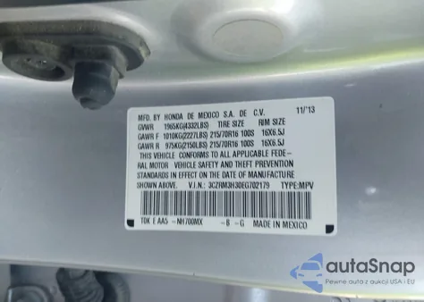 2014 Honda Cr-V Lx из США, поврежденный, VIN 3CZRM3H30EG702179